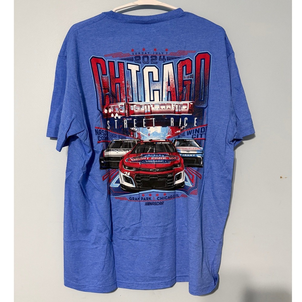 NASCAR Chicago Street Race 2024 Men's L Grant Park 165 Blue T-Shirt 0854